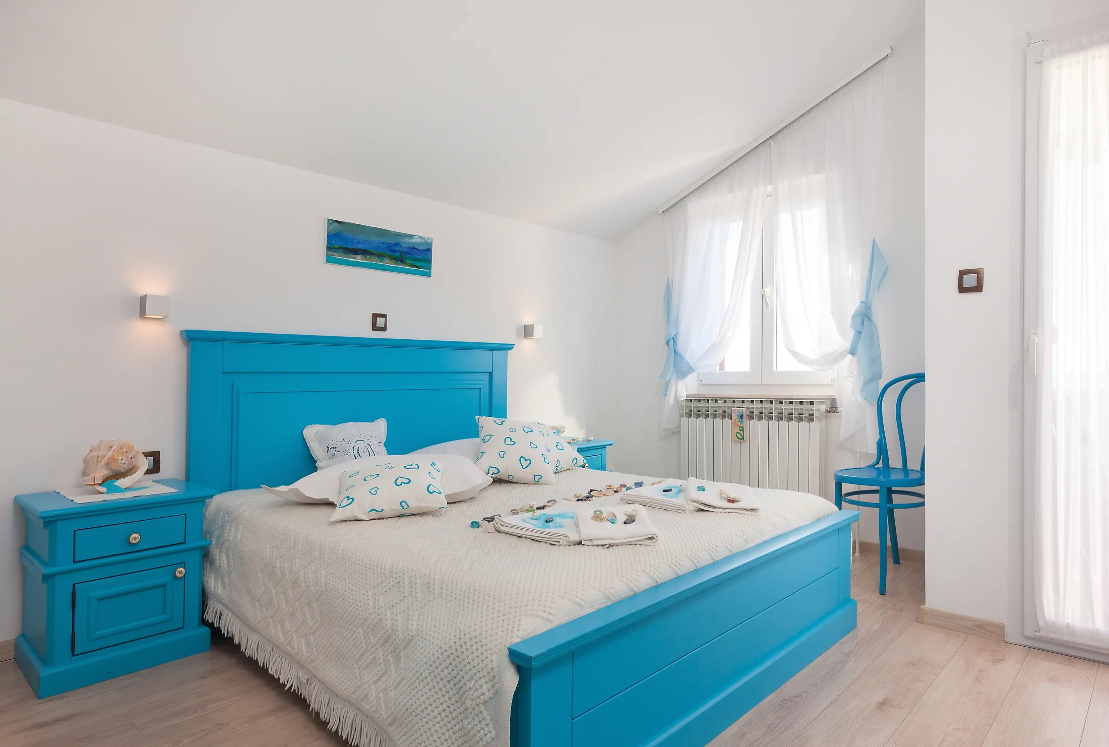 Blue bedroom at Villa Dalmatia