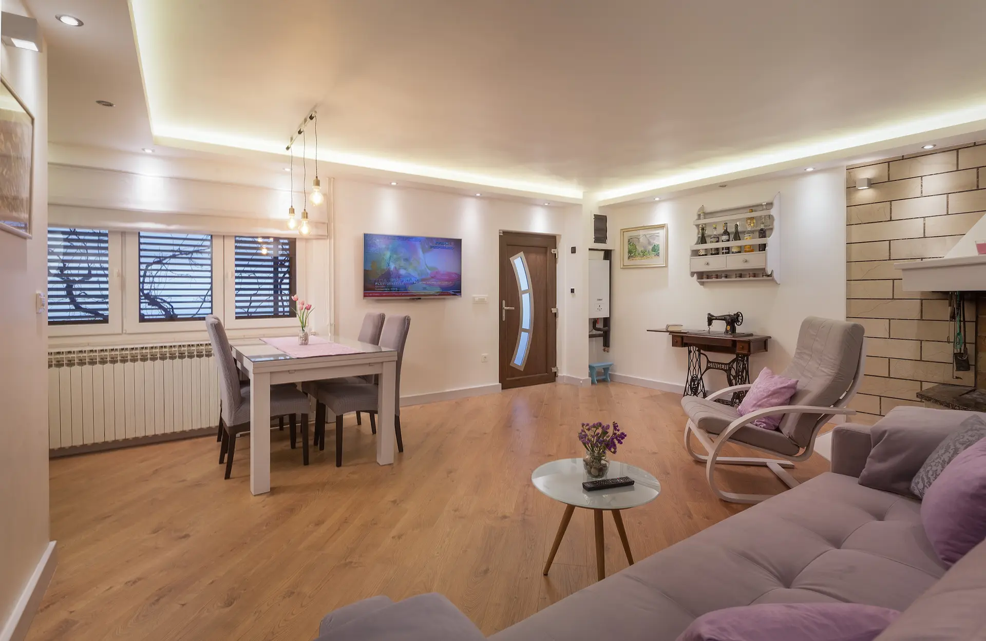 Open-plan living room at Villa Keti